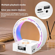 4 In 1 Wireless Bluetooth-compatible Speaker Charging Pad Bedside Lamp With Alarm Clock