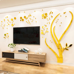 3D Three-dimensional Wall Stickers Living Room Decoration Mirror Self-adhesive Painting