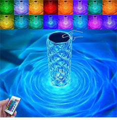LED Crystal Table Lamp projects 3/16 colors