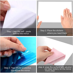8/12pcs Non-Glass Mirror Sheets Adhesive and Removable