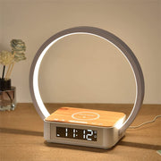 3 in 1 Wireless Charging Bedside Touch Table Lamp With Alarm Clock