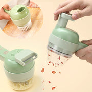 4 In 1Handheld Electric Vegetable Cutter Set Kitchen Multifunctional Garlic Chopper Meat Grinder Food Masher Slicer with USB