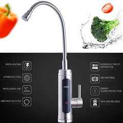 ATWFS Instant Water Heater Faucet Tankless Heaters Kitchen Hot Water Tap Bathroom Heating Electric 220v Stainless Steel Shell